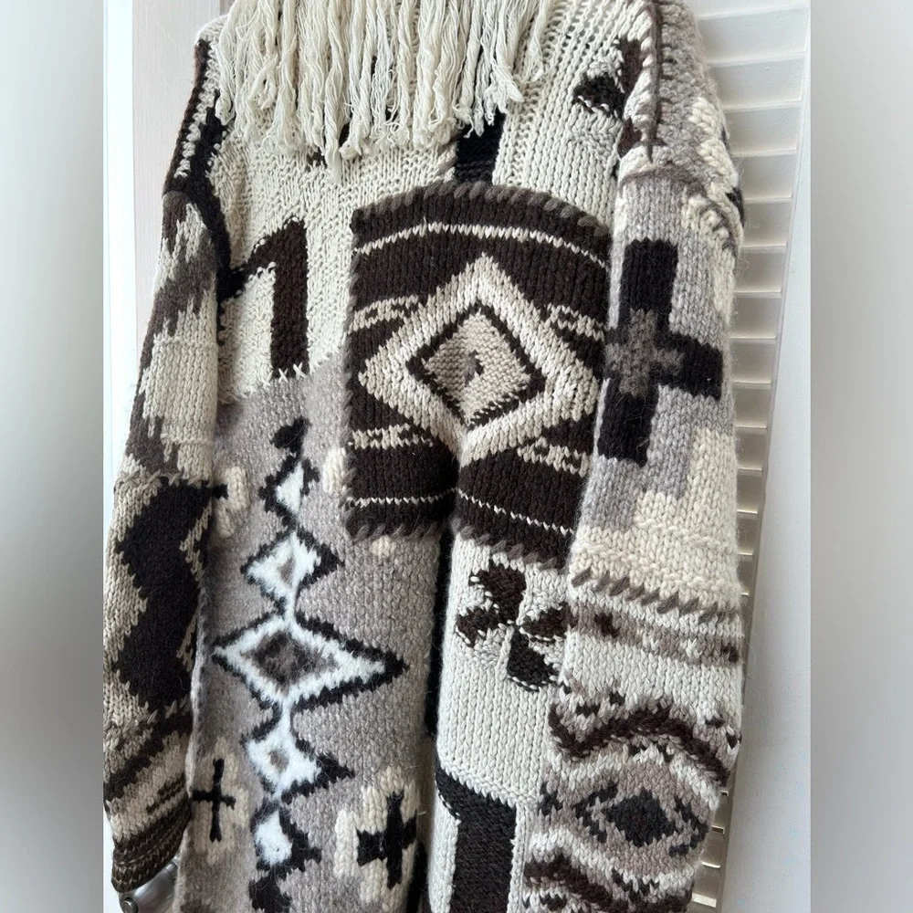 NWT Polo Ralph Lauren Aztec Southwestern Sweater with Fringe - Picture 3 of 6